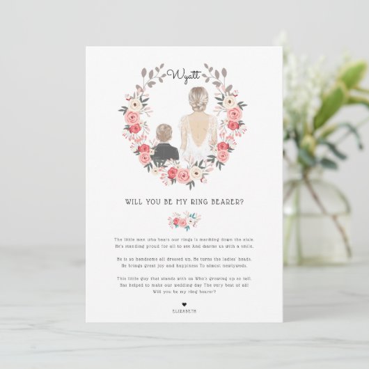 Werden Sie mein "Ring Bearer"-Vorschlag sein? Einladung (Stehend Vorderseite)