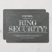 Werden Sie mein "Ring Security Funny"-Vorschlag se Einladung (Vorne/Hinten)