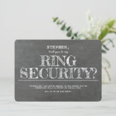 Werden Sie mein "Ring Security Funny"-Vorschlag se Einladung (Stehend Vorderseite)