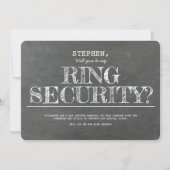 Werden Sie mein "Ring Security Funny"-Vorschlag se Einladung (Vorderseite)