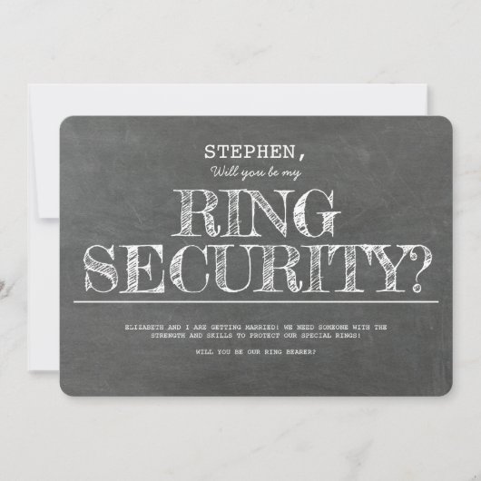 Werden Sie mein "Ring Security Funny"-Vorschlag se Einladung (Vorderseite)