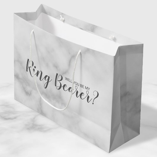 Werden Sie mein Ringträger sein? Elegant Marble Sc Große Geschenktüte