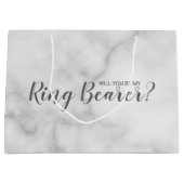 Werden Sie mein Ringträger sein? Elegant Marble Sc Große Geschenktüte (Vorderseite)