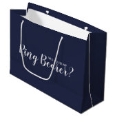 Werden Sie mein Ringträger sein? Modern Navy Blue Große Geschenktüte (Vorderseite Schrägansicht)
