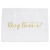 Werden Sie mein Ringträger sein? Modern Script Gol Große Geschenktüte (Vorderseite)