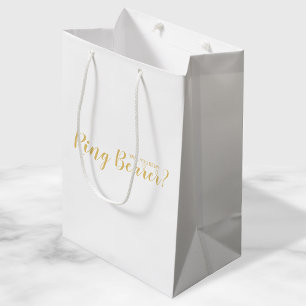 Werden Sie mein Ringträger sein? Modern Script Gol Mittlere Geschenktüte