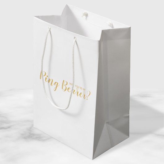 Werden Sie mein Ringträger sein? Modern Script Gol Mittlere Geschenktüte