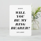 Werden Sie mein Ringträger sein? Moderne Texteinla Einladung (Stehend Vorderseite)