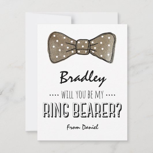 Werden Sie mein Ringträger sein? | Rustikale Hochz Einladung (Vorderseite)