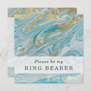Werden Sie mein Ringträger-Turquoise und Gold-Card Einladung