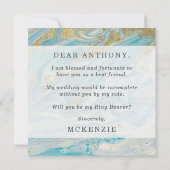 Werden Sie mein Ringträger-Turquoise und Gold-Card Einladung (Rückseite)