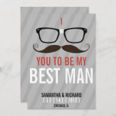 Werden Sie mein Trauzeuge Geek Glasses einladen Einladung (Vorne/Hinten)