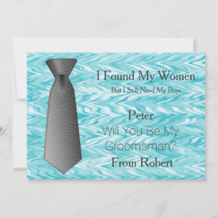 Werden Sie mein Trauzeuge Gold & White Krawatte? Einladung