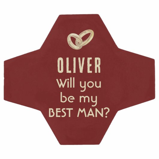 Werden Sie mein Trauzeuge Individuelle Name Footba Fußball (Flach)