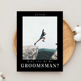 Werden Sie mein Trauzeuge Minimal Foto Moderne Dun Postkarte