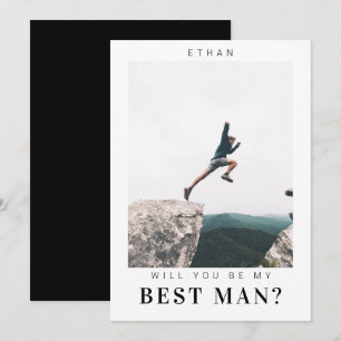 Werden Sie mein Trauzeuge Minimalistisches Foto Mo Einladung