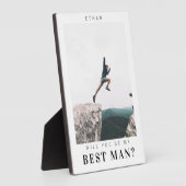 Werden Sie mein Trauzeuge Minimalistisches Foto Mo Fotoplatte (Seite)