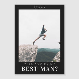 Werden Sie mein Trauzeuge Minimalistisches Foto Mo Magnetkarte