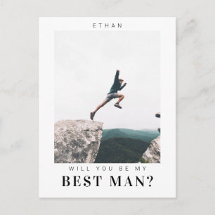 Werden Sie mein Trauzeuge Minimalistisches Foto Mo Postkarte