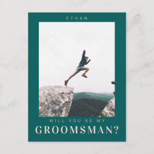 Werden Sie mein Trauzeuge Minimalistisches Foto Mo Postkarte