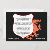 Werden Sie mein Trauzeuge Ritter anpassbar Einladung (Rückseite)