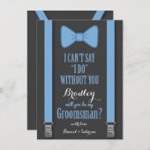 Werden Sie mein Trauzeuge sein - blaue Krawatte-Kl Einladung (Vorne/Hinten)