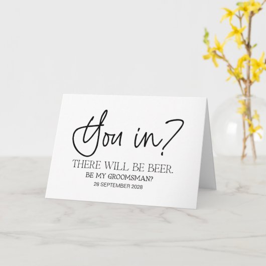 Werden Sie mein Trauzeuge sein, der die Bitte von  Karte (Gelbe Blume)