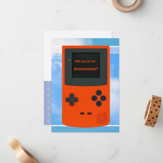 Werden Sie mein Trauzeuge sein, der ein elektronis Mitteilungskarte (Vorderseite/Rückseite Beispiel)