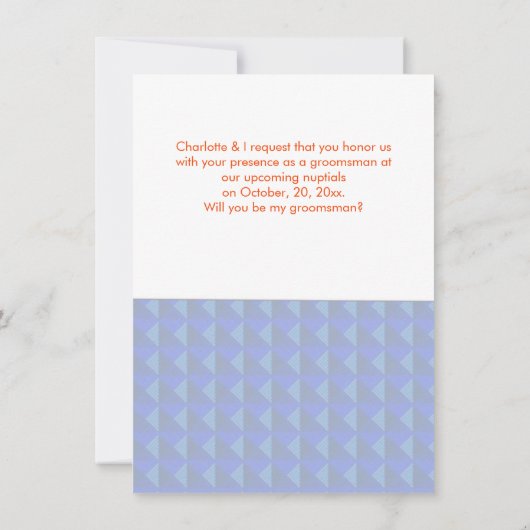 Werden Sie mein Trauzeuge sein, der ein elektronis Mitteilungskarte (Rückseite)