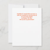 Werden Sie mein Trauzeuge sein, der ein elektronis Mitteilungskarte (Rückseite)