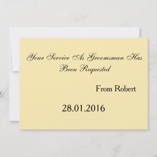 Werden Sie mein Trauzeuge sein? Einladung (Rückseite)