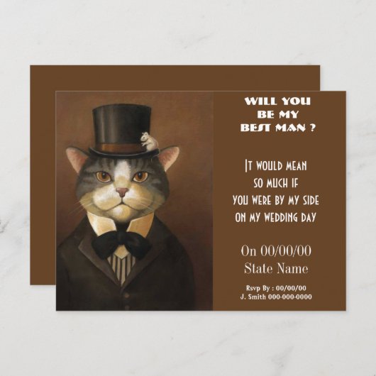 Werden Sie mein Trauzeuge sein, meine Trauzeugen? Einladungspostkarte (Vorne/Hinten)