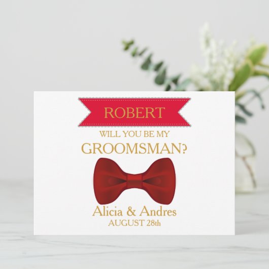 Werden Sie mein Trauzeuge sein? mit Goldbock Einladung (Stehend Vorderseite)