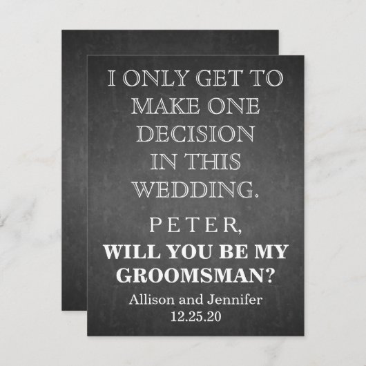 Werden Sie mein Trauzeuge sein?Personalisiert Einladung (Vorne/Hinten)