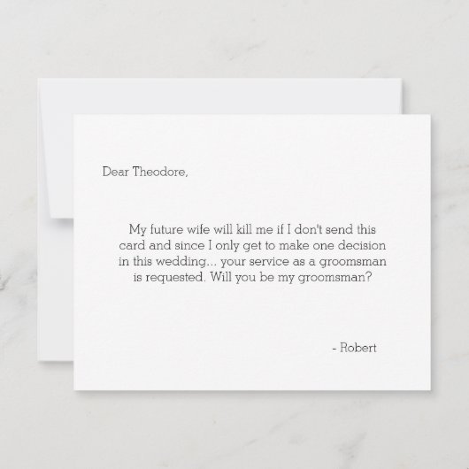 Werden Sie mein Trauzeuge sein| Trauzeuge Einladung (Rückseite)