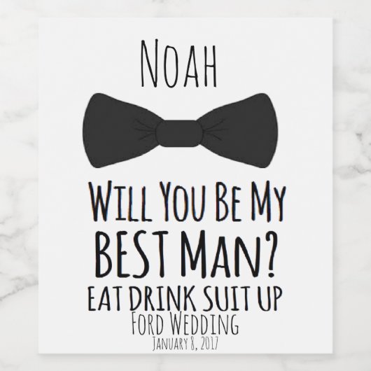 Werden Sie mein Trauzeuge sein? Trauzeuge Wedding Weinetikett (Einzelnes Label)