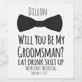 Werden Sie mein Trauzeuge sein? Trauzeugen Hochzei Weinetikett (Einzelnes Label)