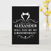 Werden Sie mein Trauzeuge Tuxedo Krawatte schwarz Karte (Gelbe Blume)