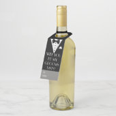 Werden Sie mein Trauzeuge Tuxedo sein? Flaschenanhänger (Angewinkelt)