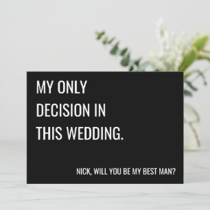 Werden Sie mein Trauzeuge-Vorschlag für eine Flach Karte