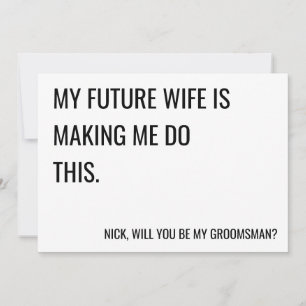 Werden Sie mein Trauzeuge-Vorschlag für eine Flach Karte