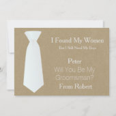 Werden Sie mein Trauzeuge, weiße und schwarze Kraw Einladung (Vorderseite)