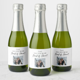 Werden Sie mein Trauzeugin Vorschlag Custom Foto Schaumweinetikett