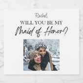 Werden Sie mein Trauzeugin Vorschlag Custom Foto Schaumweinetikett (Einzelnes Label)