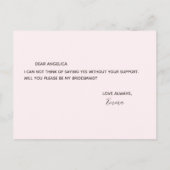 Werden Sie mein überhändiges PrettPink-Musterskrip Einladungspostkarte (Rückseite)