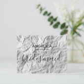 Werden Sie mein überhängtes weißes Krippelpapier s Einladungspostkarte (Stehend Vorderseite)