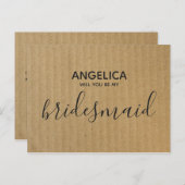 Werden Sie mein überragendes Brown Kraft Paper sei Einladungspostkarte (Vorne/Hinten)