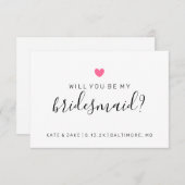 Werden Sie mein überragendes dunkelrosa Herz sein? Einladung (Vorne/Hinten)