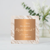 Werden Sie mein überragendes Marmorkupfer sein? Einladung (Stehend Vorderseite)