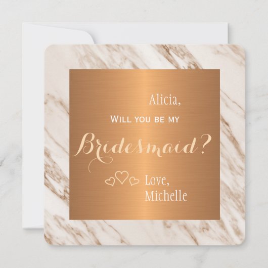 Werden Sie mein überragendes Marmorkupfer sein? Einladung (Vorderseite)